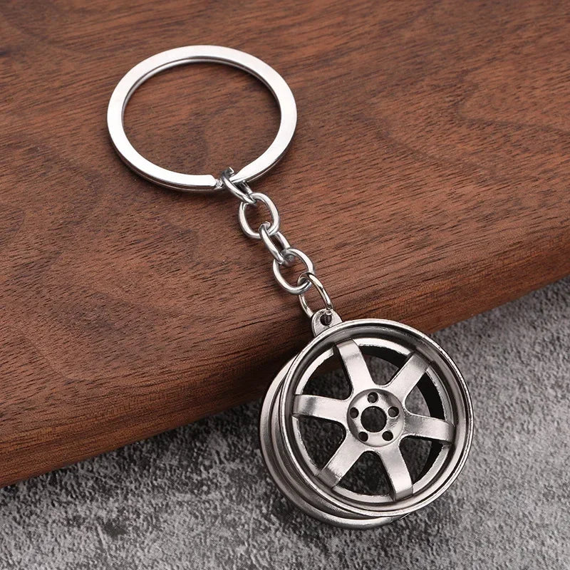 Keychain, Speed Gearbox, Turbo Hub Brake Disc Pendant Shock Absorber Keys Holder Chain Ring