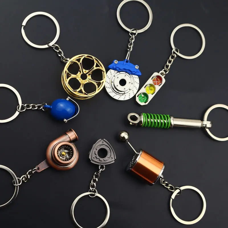 Keychain, Speed Gearbox, Turbo Hub Brake Disc Pendant Shock Absorber Keys Holder Chain Ring