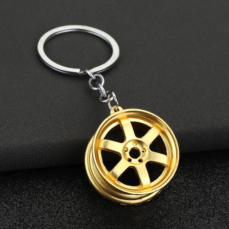 Keychain, Speed Gearbox, Turbo Hub Brake Disc Pendant Shock Absorber Keys Holder Chain Ring