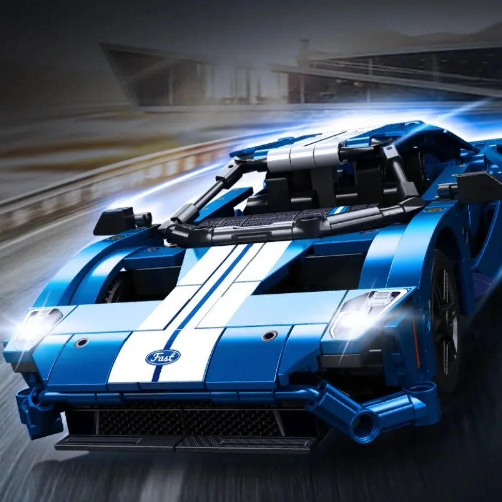 Ford GT Muscle Sports Car, Model Racing Vehicle, Assemble Bricks