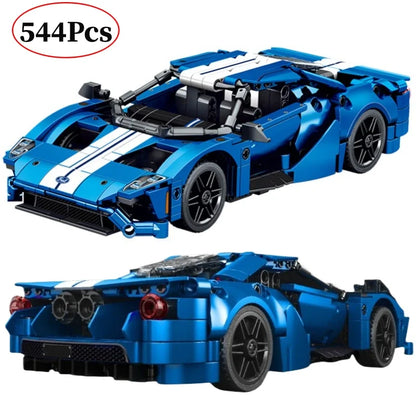 Ford GT Muscle Sports Car, Model Racing Vehicle, Assemble Bricks