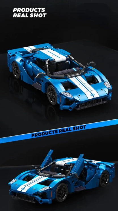 Ford GT Muscle Sports Car, Model Racing Vehicle, Assemble Bricks