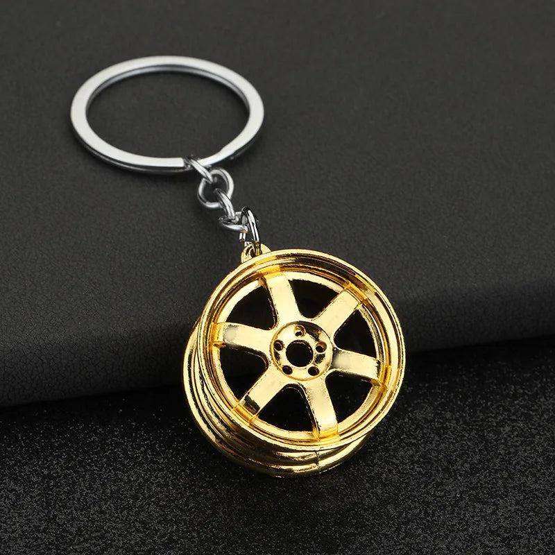 Keychain, Speed Gearbox, Turbo Hub Brake Disc Pendant Shock Absorber Keys Holder Chain Ring