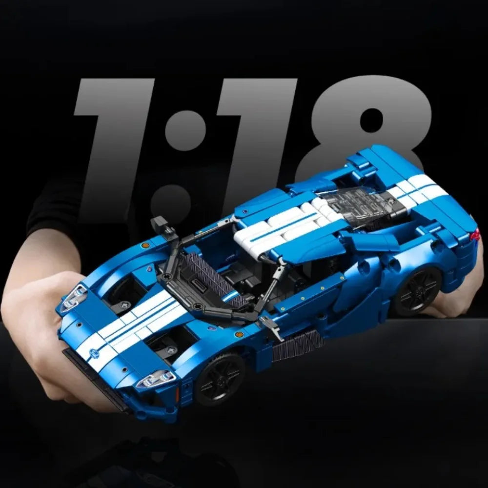 Ford GT Muscle Sports Car, Model Racing Vehicle, Assemble Bricks