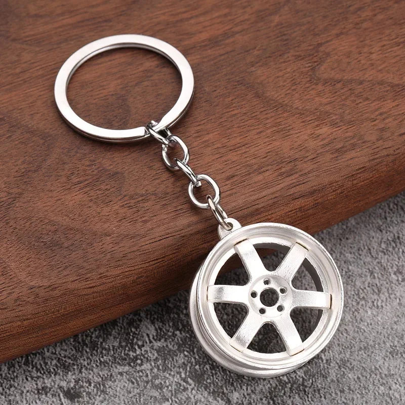 Keychain, Speed Gearbox, Turbo Hub Brake Disc Pendant Shock Absorber Keys Holder Chain Ring