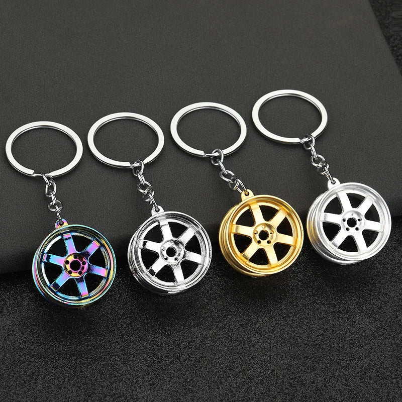 Keychain, Speed Gearbox, Turbo Hub Brake Disc Pendant Shock Absorber Keys Holder Chain Ring