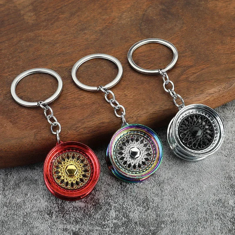 Keychain, Speed Gearbox, Turbo Hub Brake Disc Pendant Shock Absorber Keys Holder Chain Ring