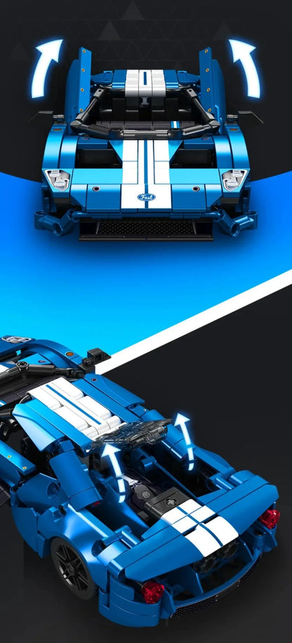 Ford GT Muscle Sports Car, Model Racing Vehicle, Assemble Bricks