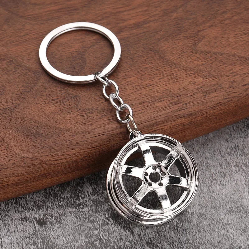 Keychain, Speed Gearbox, Turbo Hub Brake Disc Pendant Shock Absorber Keys Holder Chain Ring