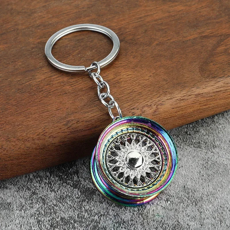 Keychain, Speed Gearbox, Turbo Hub Brake Disc Pendant Shock Absorber Keys Holder Chain Ring