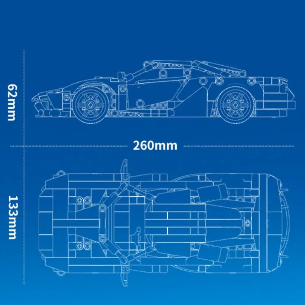 Ford GT Muscle Sports Car, Model Racing Vehicle, Assemble Bricks