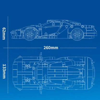 Ford GT Muscle Sports Car, Model Racing Vehicle, Assemble Bricks